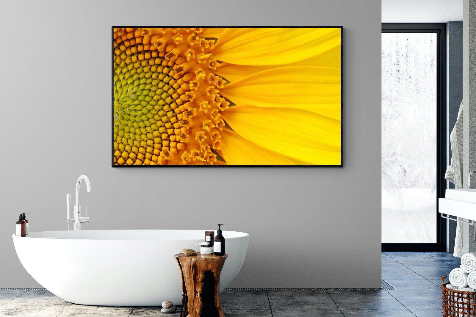Radiant Sunflower-Wall_Art-180 x 110cm-Mounted Canvas-Black-Pixalot