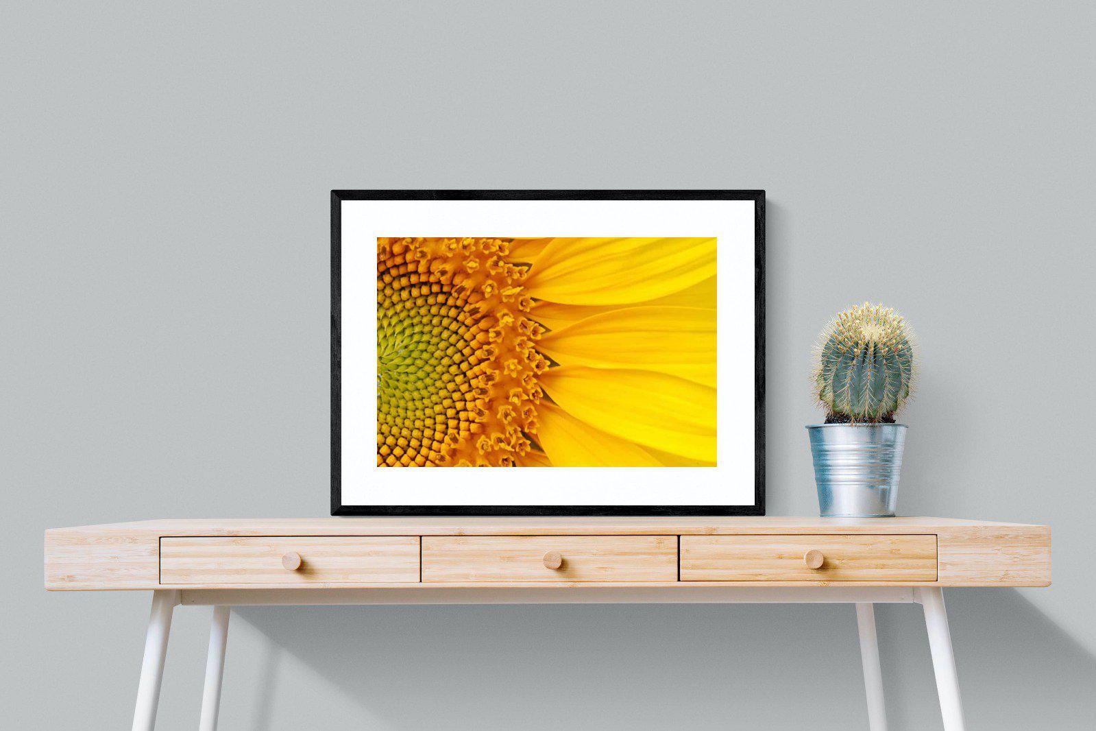 Radiant Sunflower-Wall_Art-80 x 60cm-Framed Print-Black-Pixalot