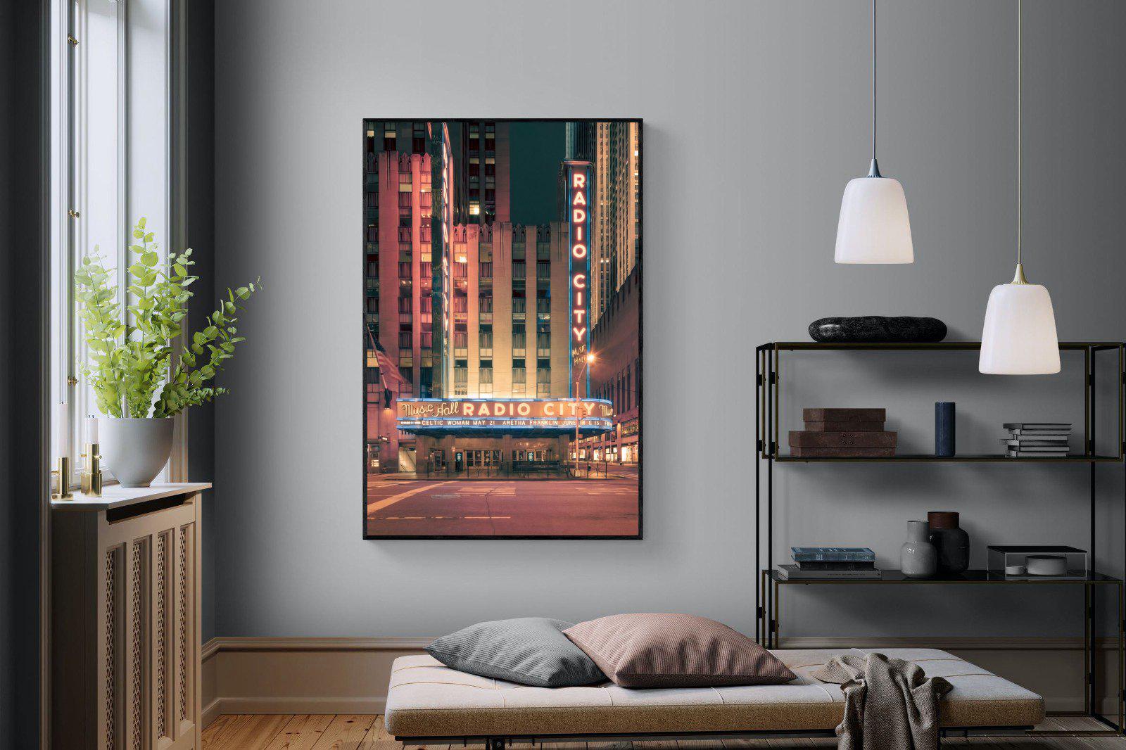 Radio City-Wall_Art-120 x 180cm-Mounted Canvas-Black-Pixalot