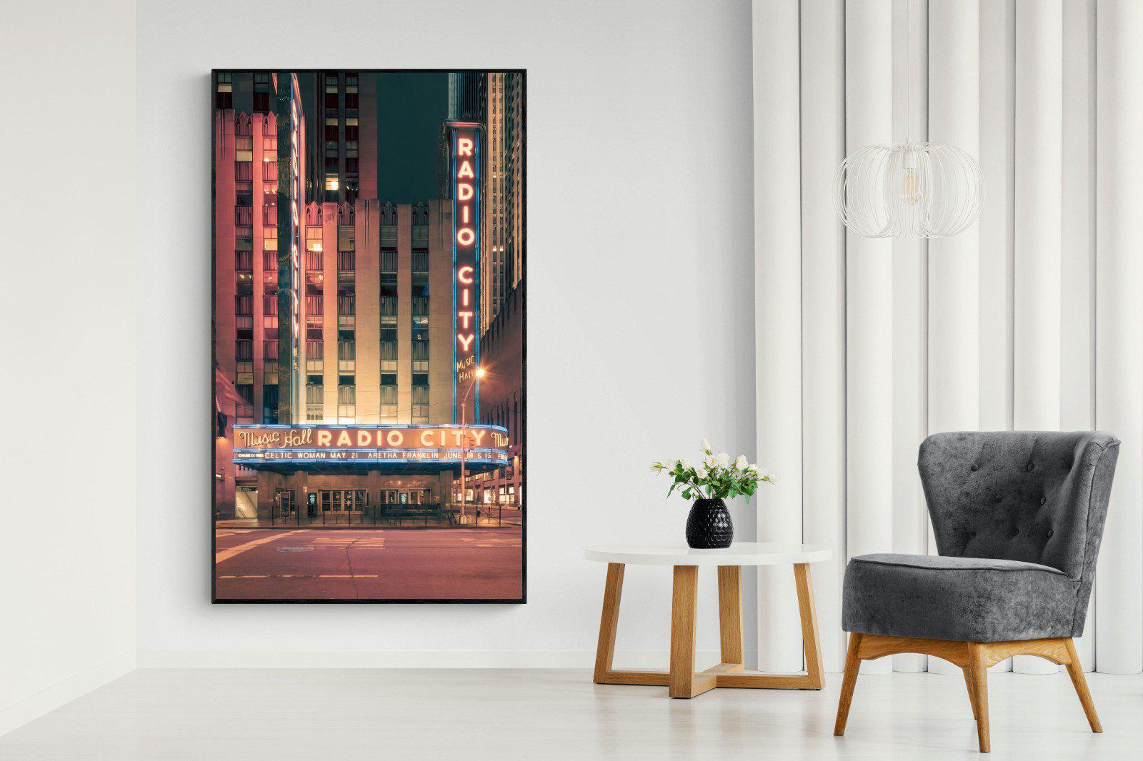Radio City-Wall_Art-130 x 220cm-Mounted Canvas-Black-Pixalot