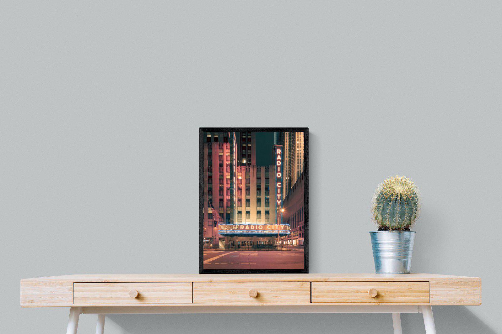 Radio City-Wall_Art-45 x 60cm-Mounted Canvas-Black-Pixalot