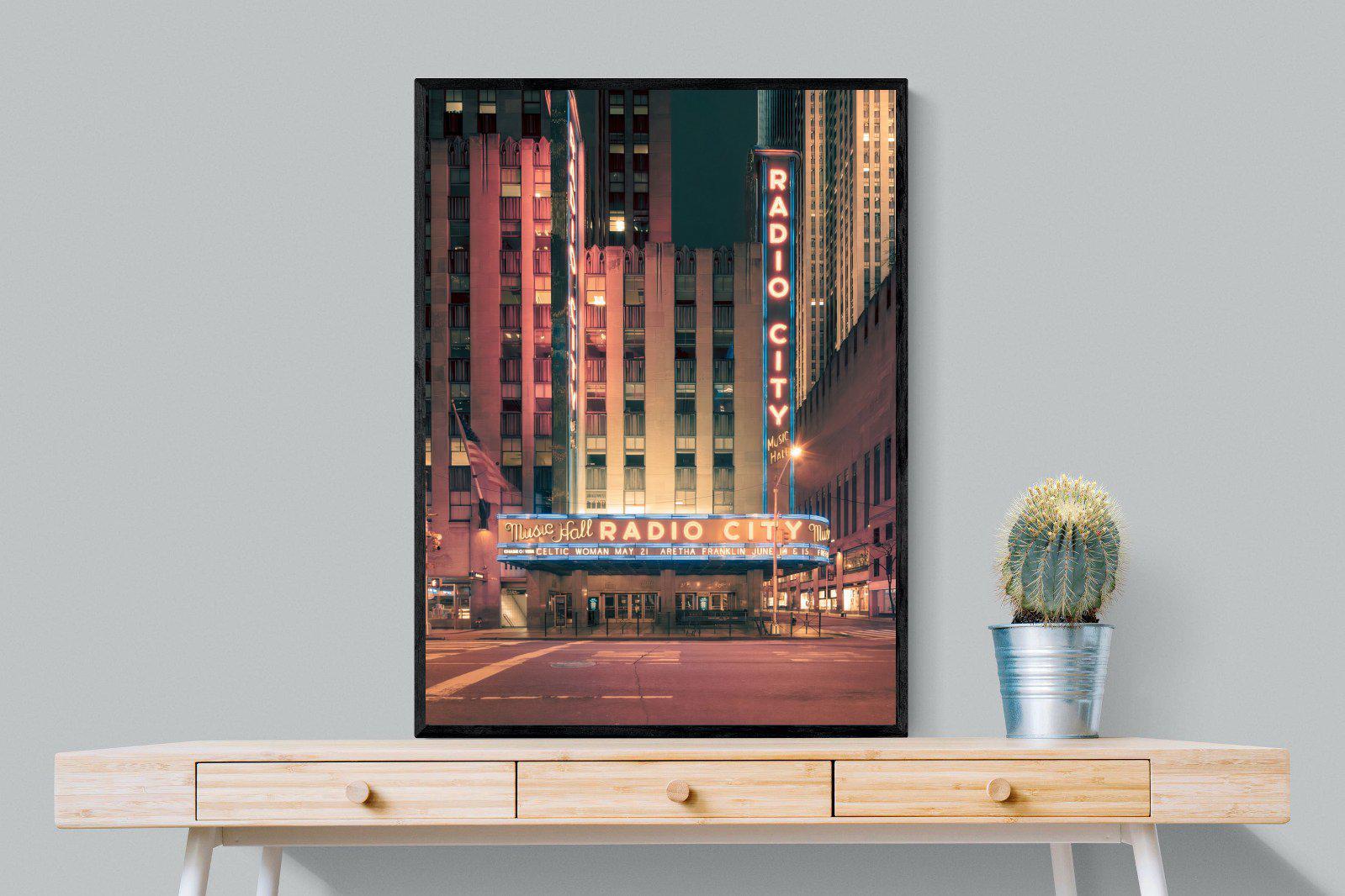Radio City-Wall_Art-75 x 100cm-Mounted Canvas-Black-Pixalot