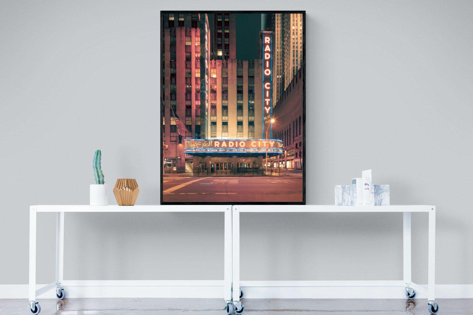 Radio City-Wall_Art-90 x 120cm-Mounted Canvas-Black-Pixalot