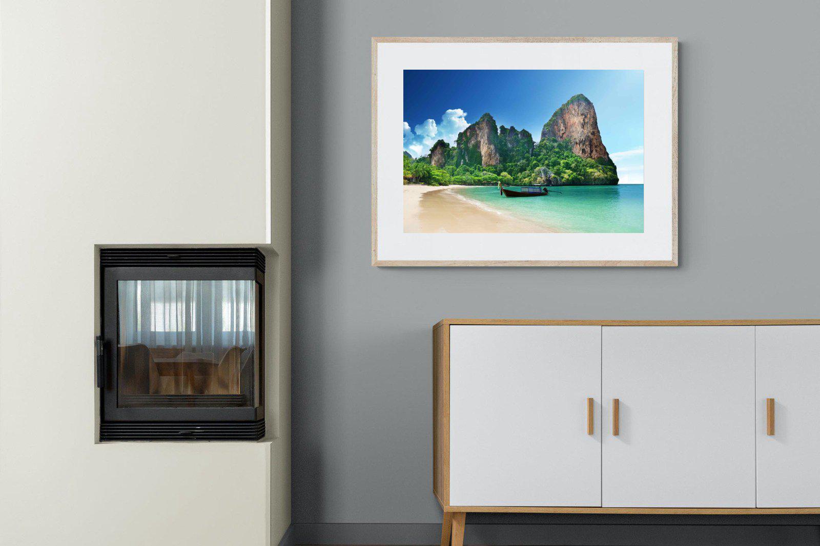 Railay Beach-Wall_Art-100 x 75cm-Framed Print-Wood-Pixalot