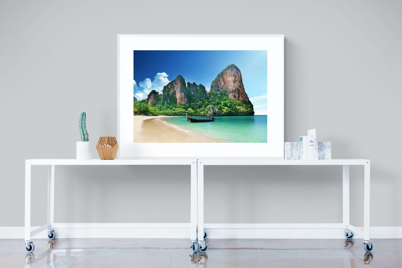 Railay Beach-Wall_Art-120 x 90cm-Framed Print-White-Pixalot