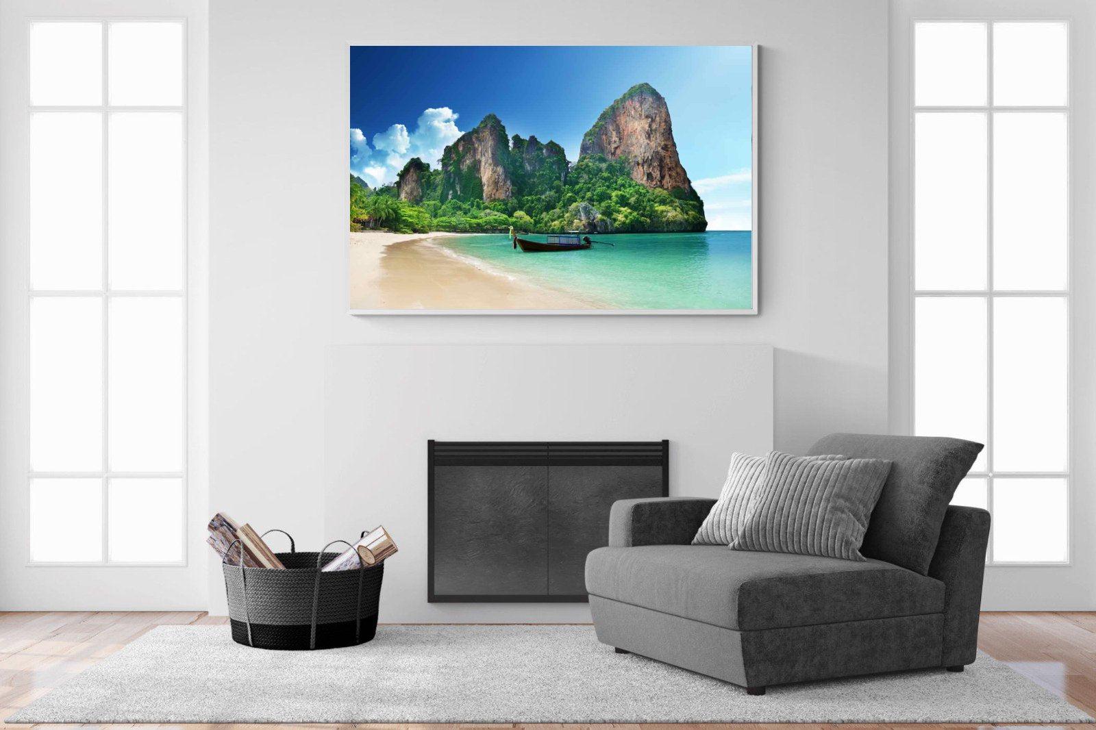 Railay Beach-Wall_Art-150 x 100cm-Mounted Canvas-White-Pixalot