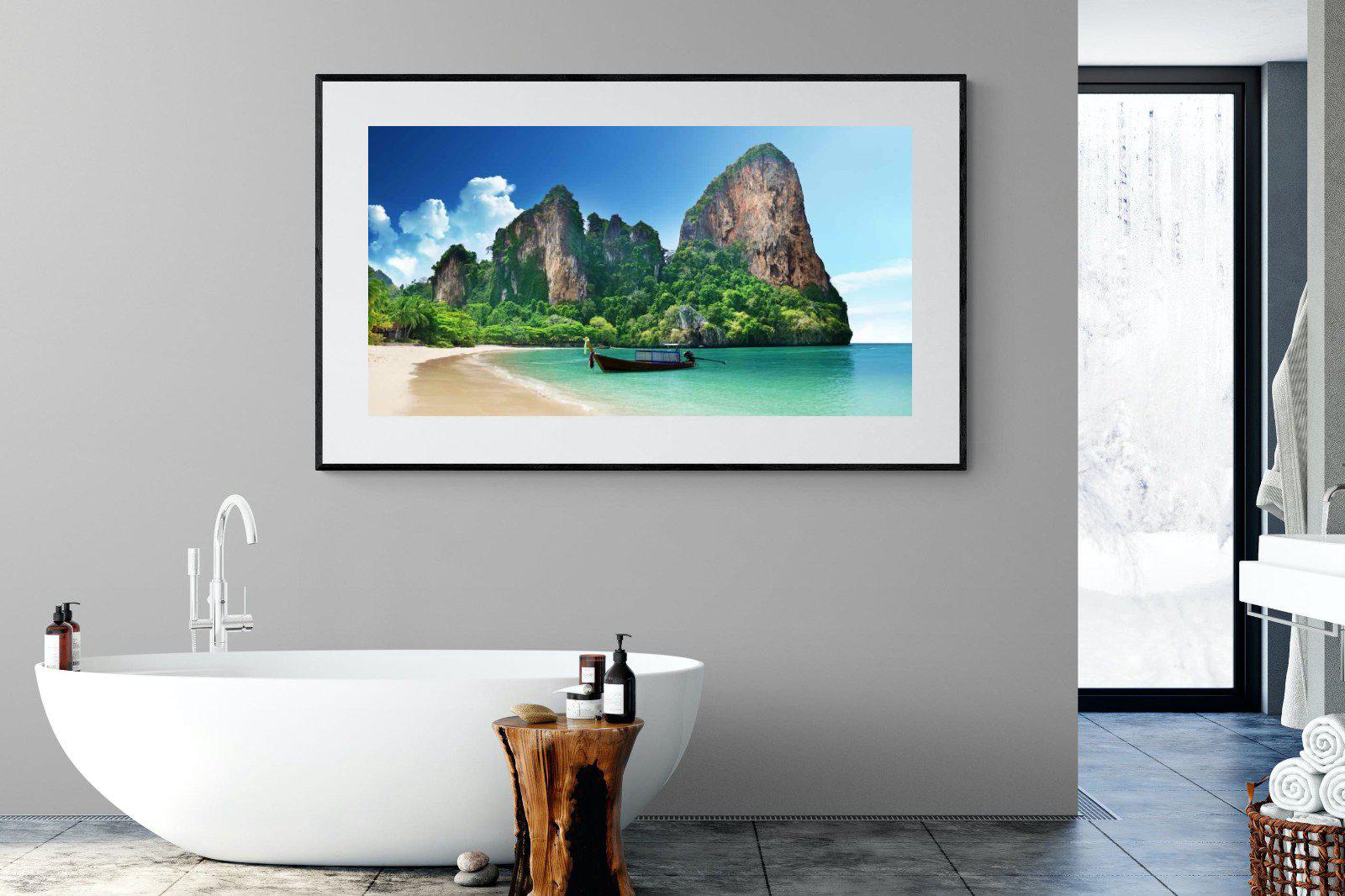 Railay Beach-Wall_Art-180 x 110cm-Framed Print-Black-Pixalot