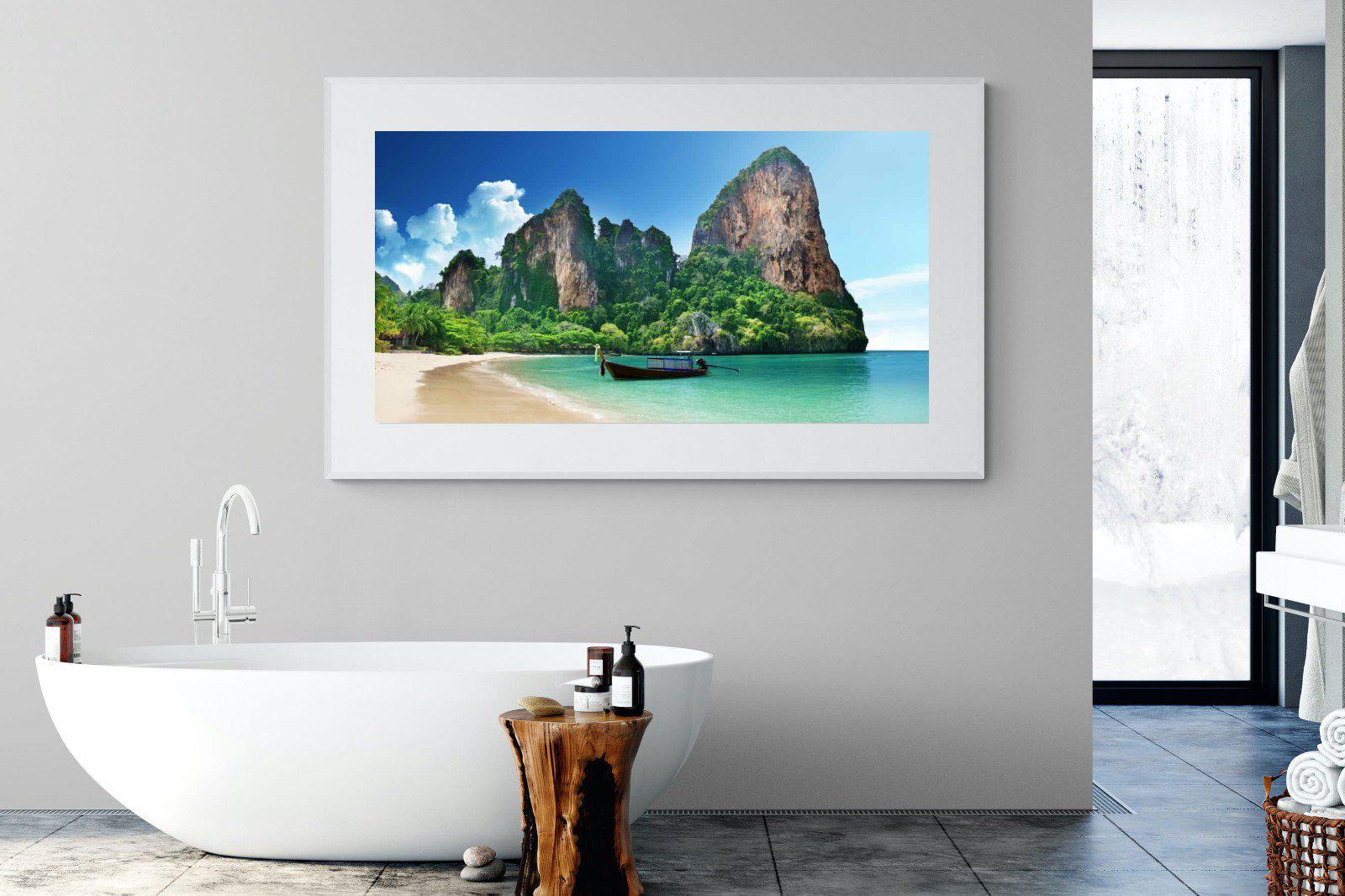 Railay Beach-Wall_Art-180 x 110cm-Framed Print-White-Pixalot