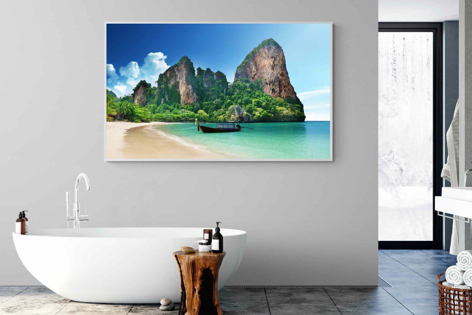 Railay Beach-Wall_Art-180 x 110cm-Mounted Canvas-White-Pixalot