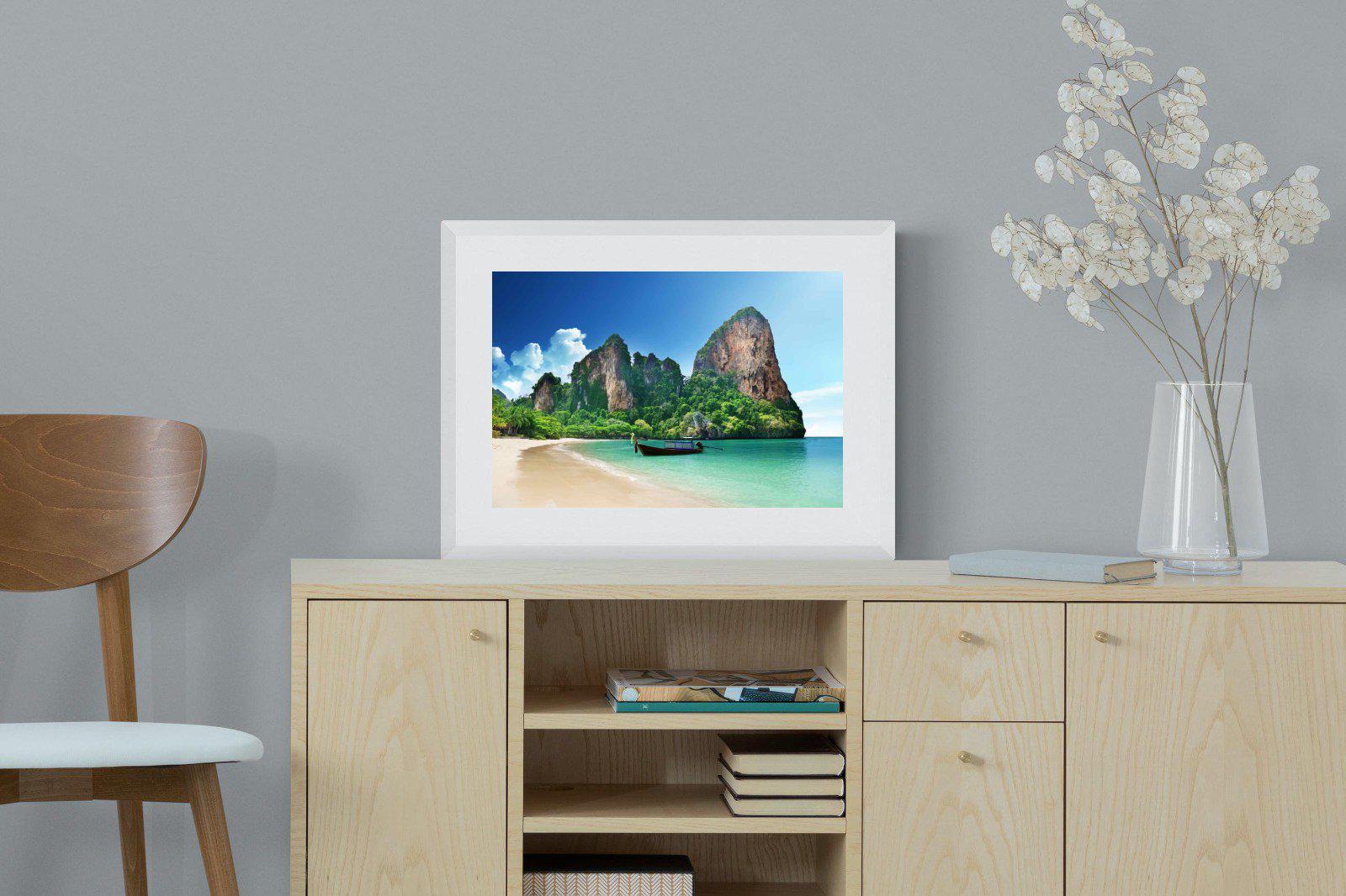 Railay Beach-Wall_Art-60 x 45cm-Framed Print-White-Pixalot