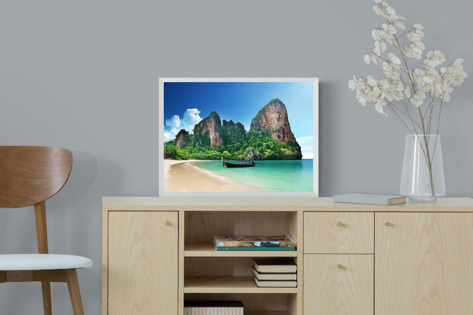 Railay Beach-Wall_Art-60 x 45cm-Mounted Canvas-White-Pixalot