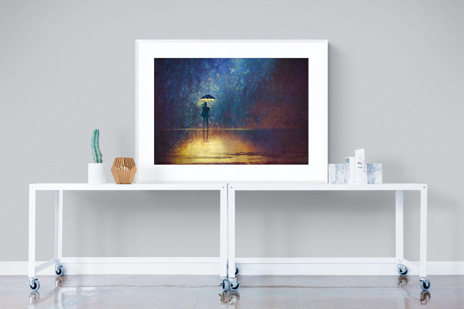 Rain Art-Wall_Art-120 x 90cm-Framed Print-White-Pixalot
