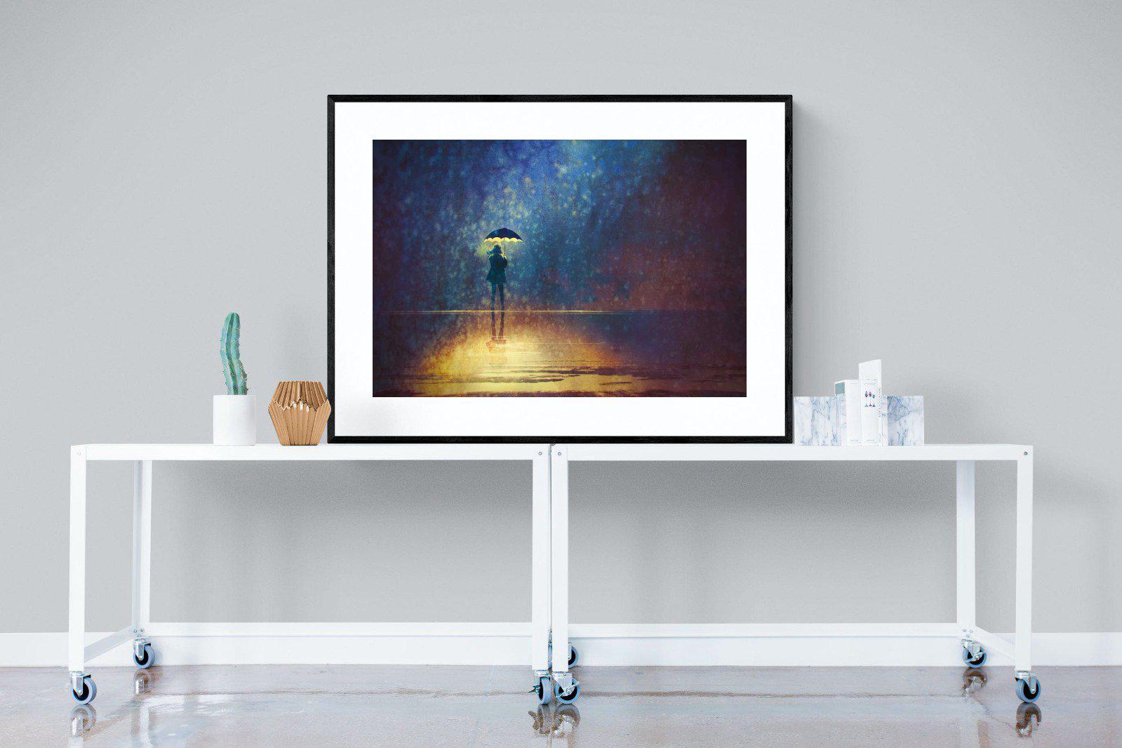 Rain Art-Wall_Art-120 x 90cm-Framed Print-Black-Pixalot