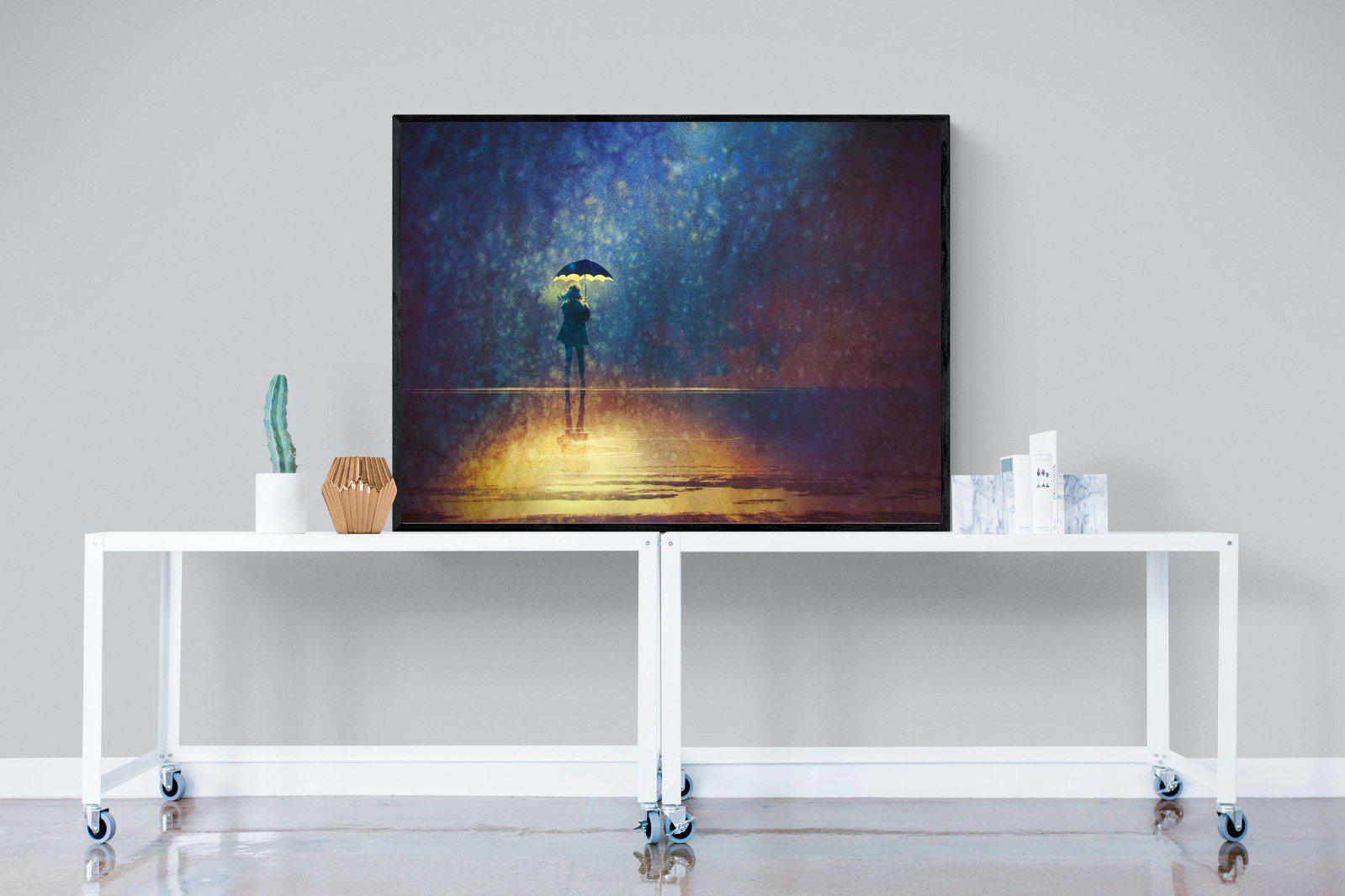 Rain Art-Wall_Art-120 x 90cm-Mounted Canvas-Black-Pixalot