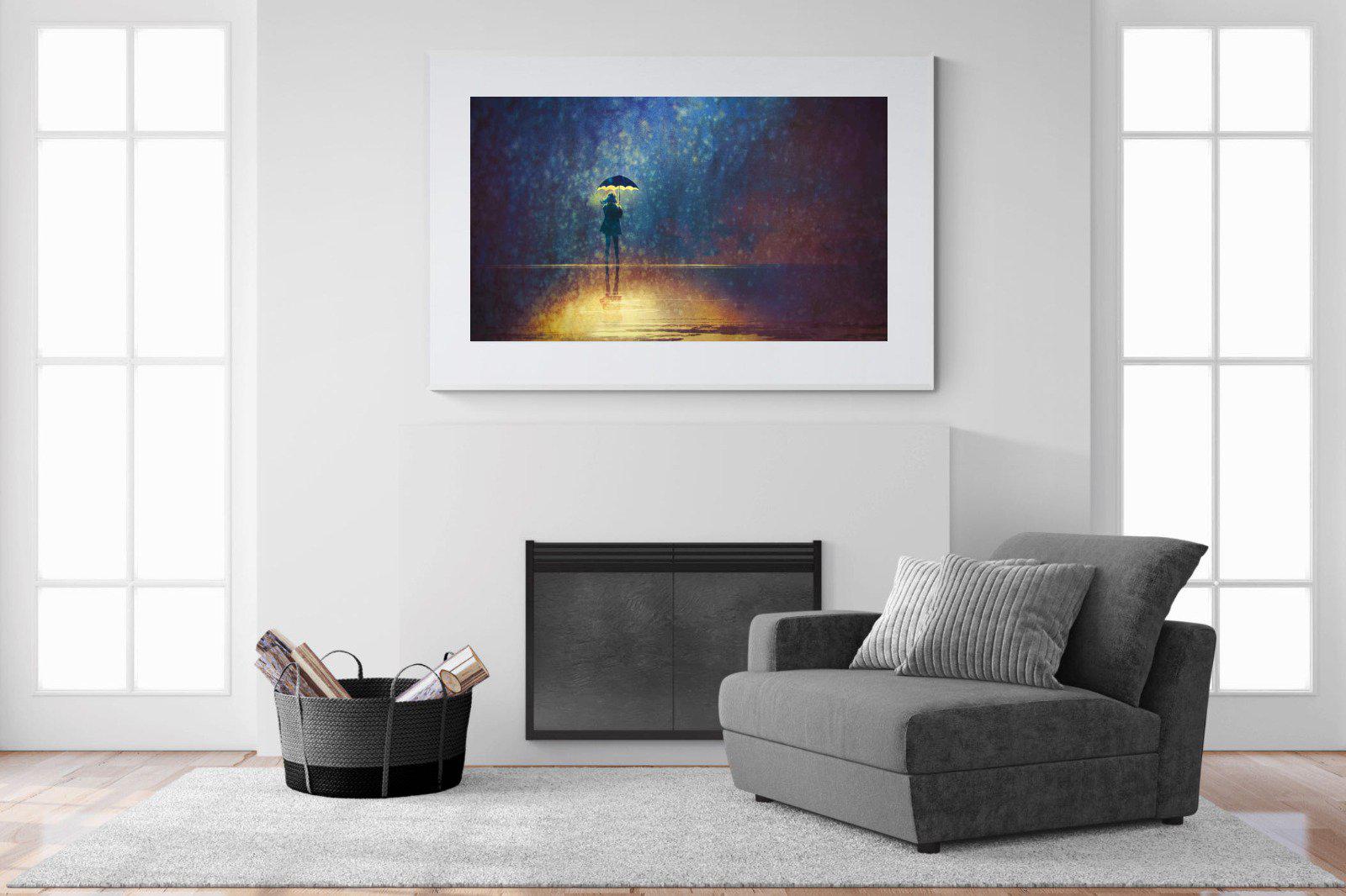 Rain Art-Wall_Art-150 x 100cm-Framed Print-White-Pixalot