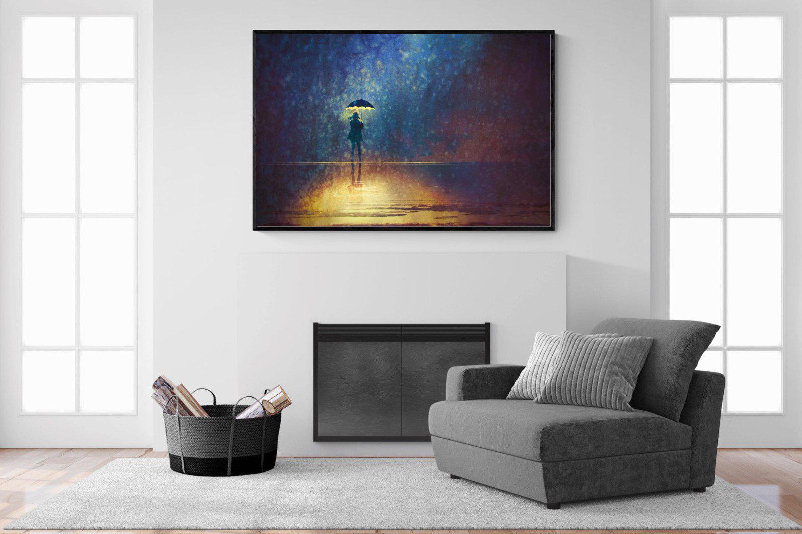 Rain Art-Wall_Art-150 x 100cm-Mounted Canvas-Black-Pixalot