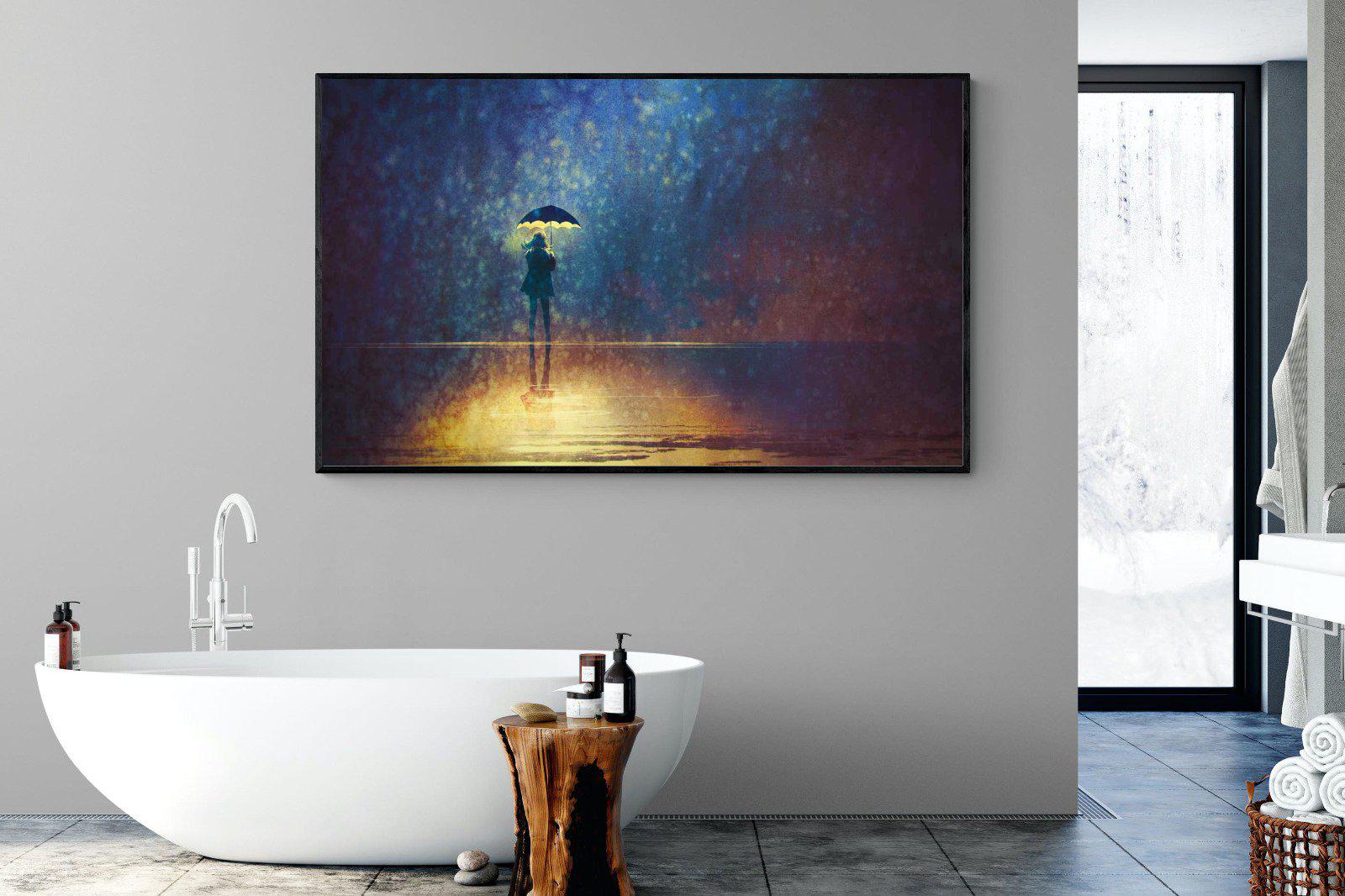 Rain Art-Wall_Art-180 x 110cm-Mounted Canvas-Black-Pixalot