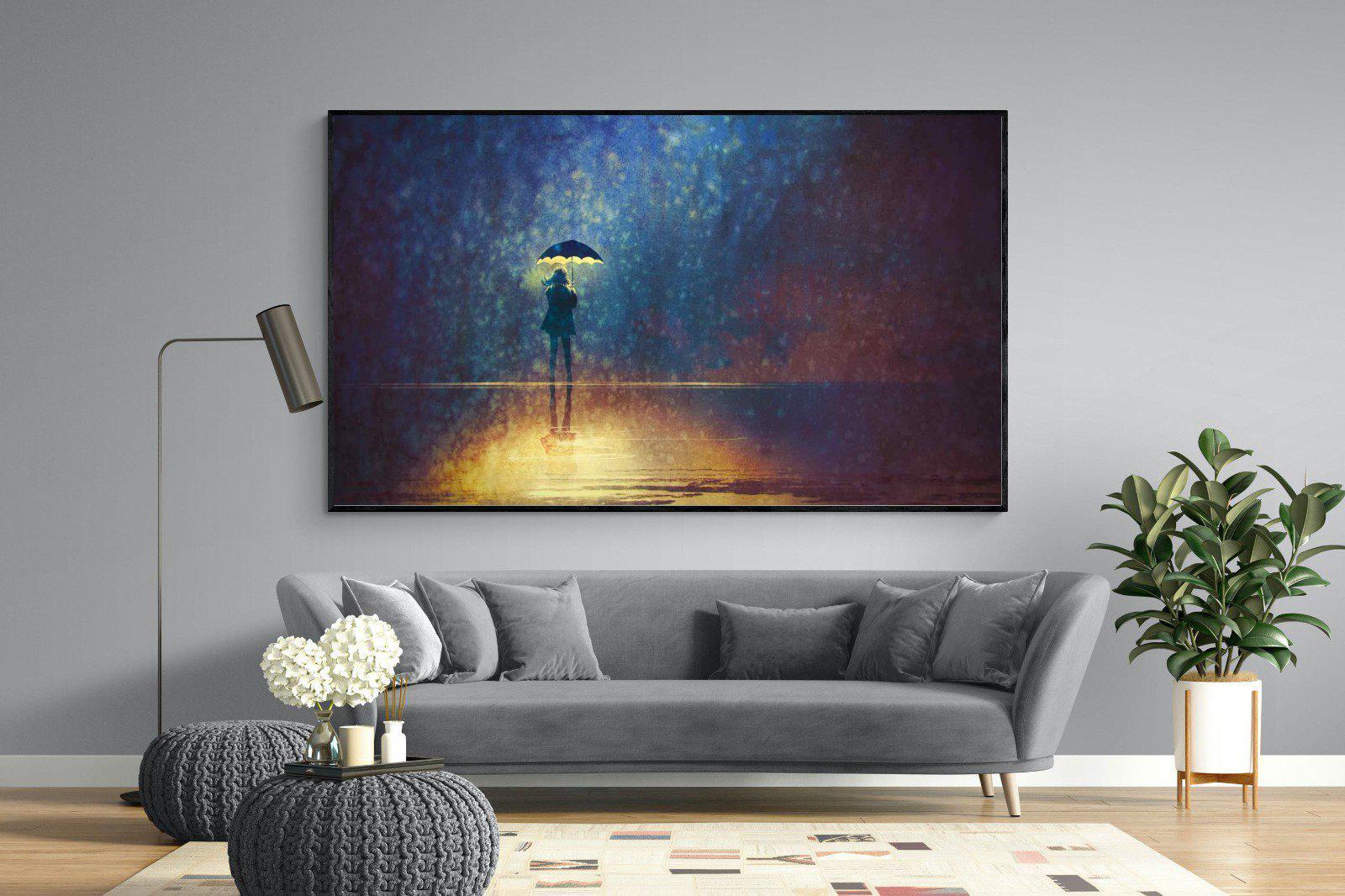 Rain Art-Wall_Art-220 x 130cm-Mounted Canvas-Black-Pixalot
