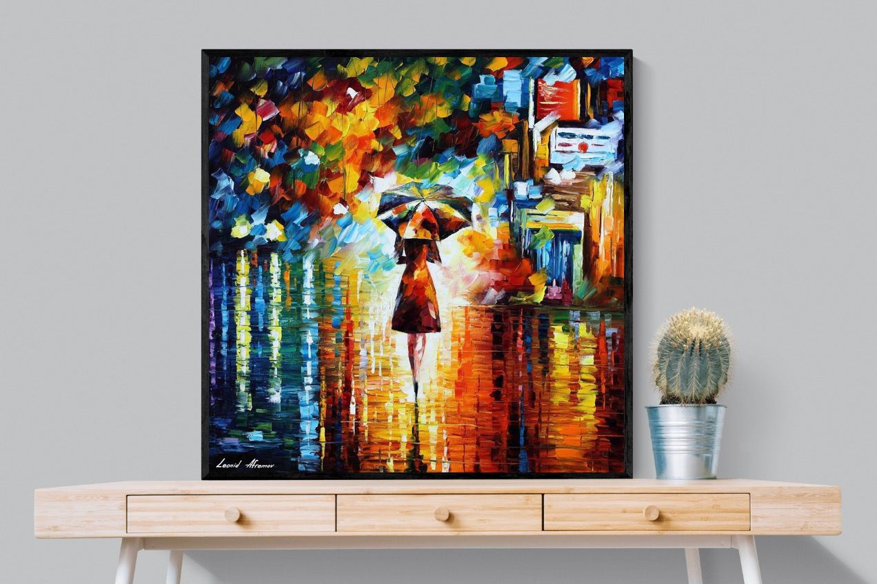 Rain Princess-Wall_Art-100 x 100cm-Mounted Canvas-Black-Pixalot