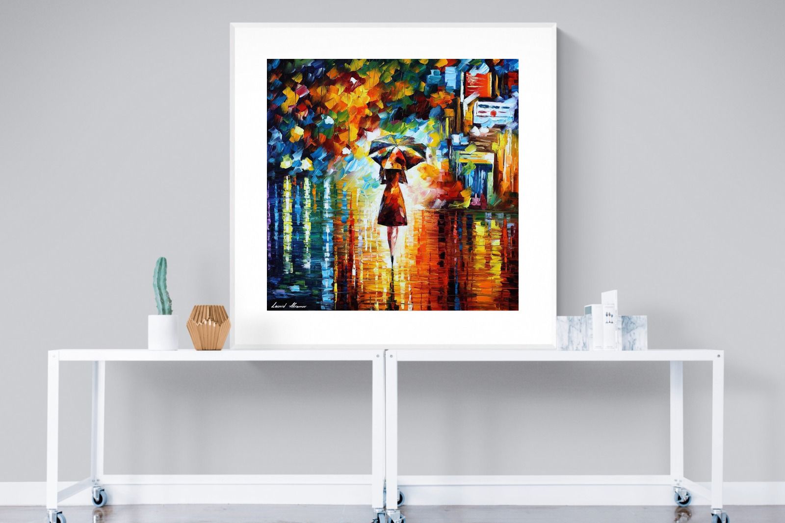 Rain Princess-Wall_Art-120 x 120cm-Framed Print-White-Pixalot