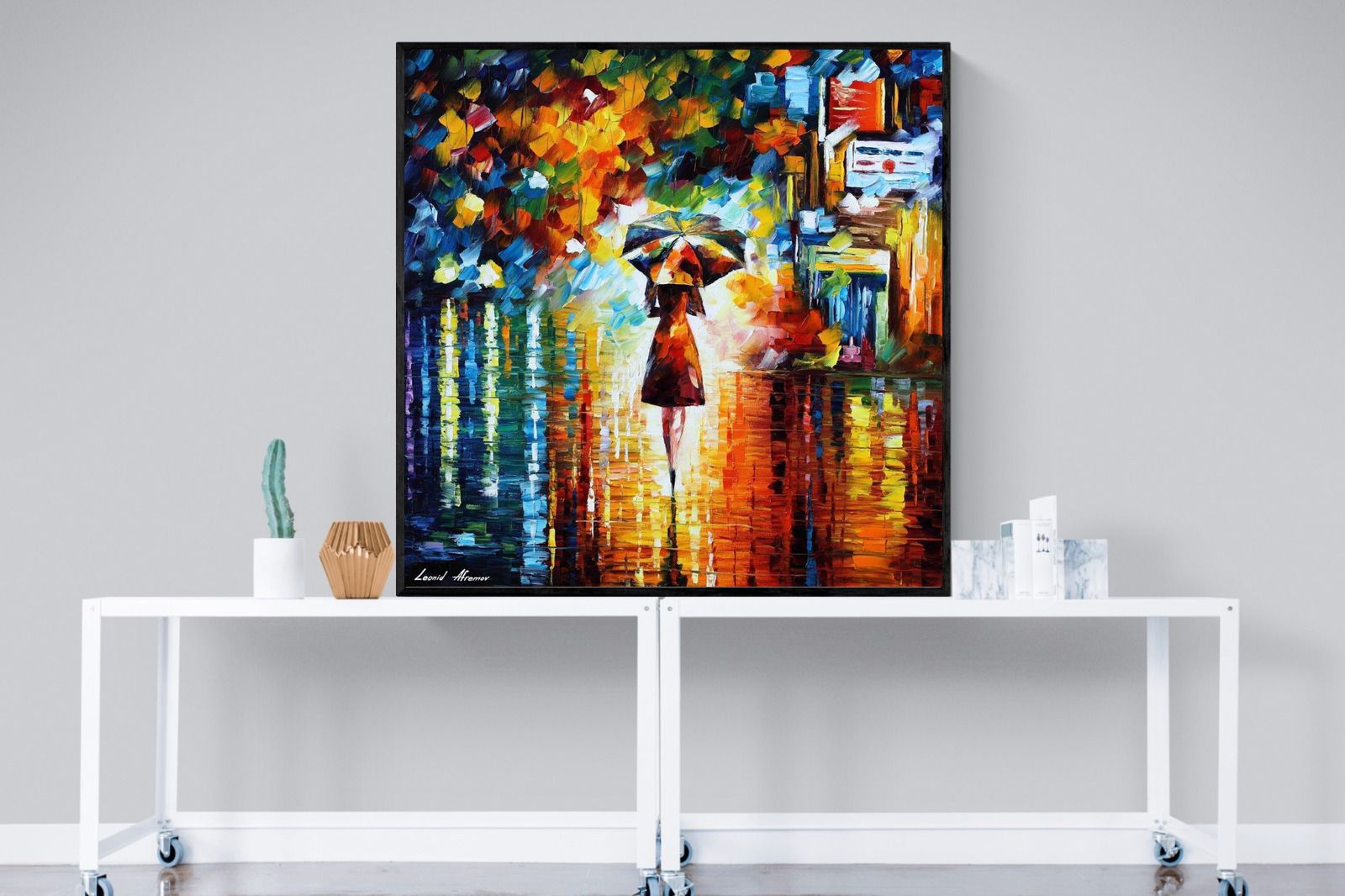 Rain Princess-Wall_Art-120 x 120cm-Mounted Canvas-Black-Pixalot