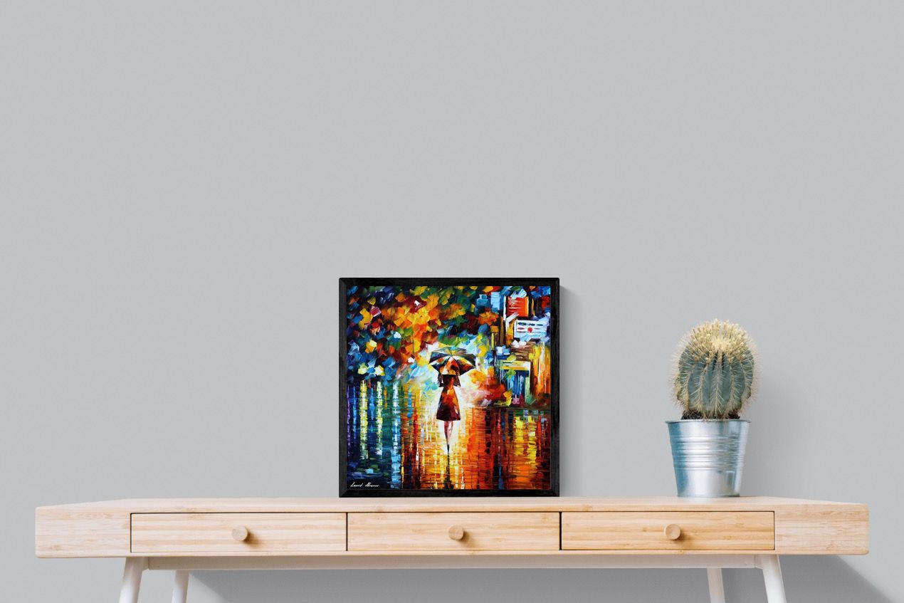Rain Princess-Wall_Art-50 x 50cm-Mounted Canvas-Black-Pixalot