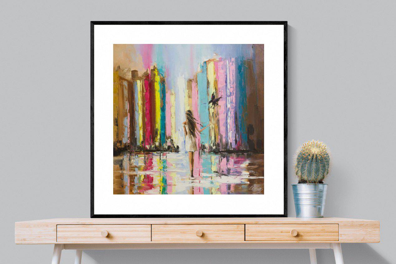 Rainbow Bridge-Wall_Art-100 x 100cm-Framed Print-Black-Pixalot