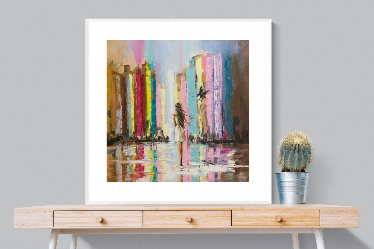 Rainbow Bridge-Wall_Art-100 x 100cm-Framed Print-White-Pixalot