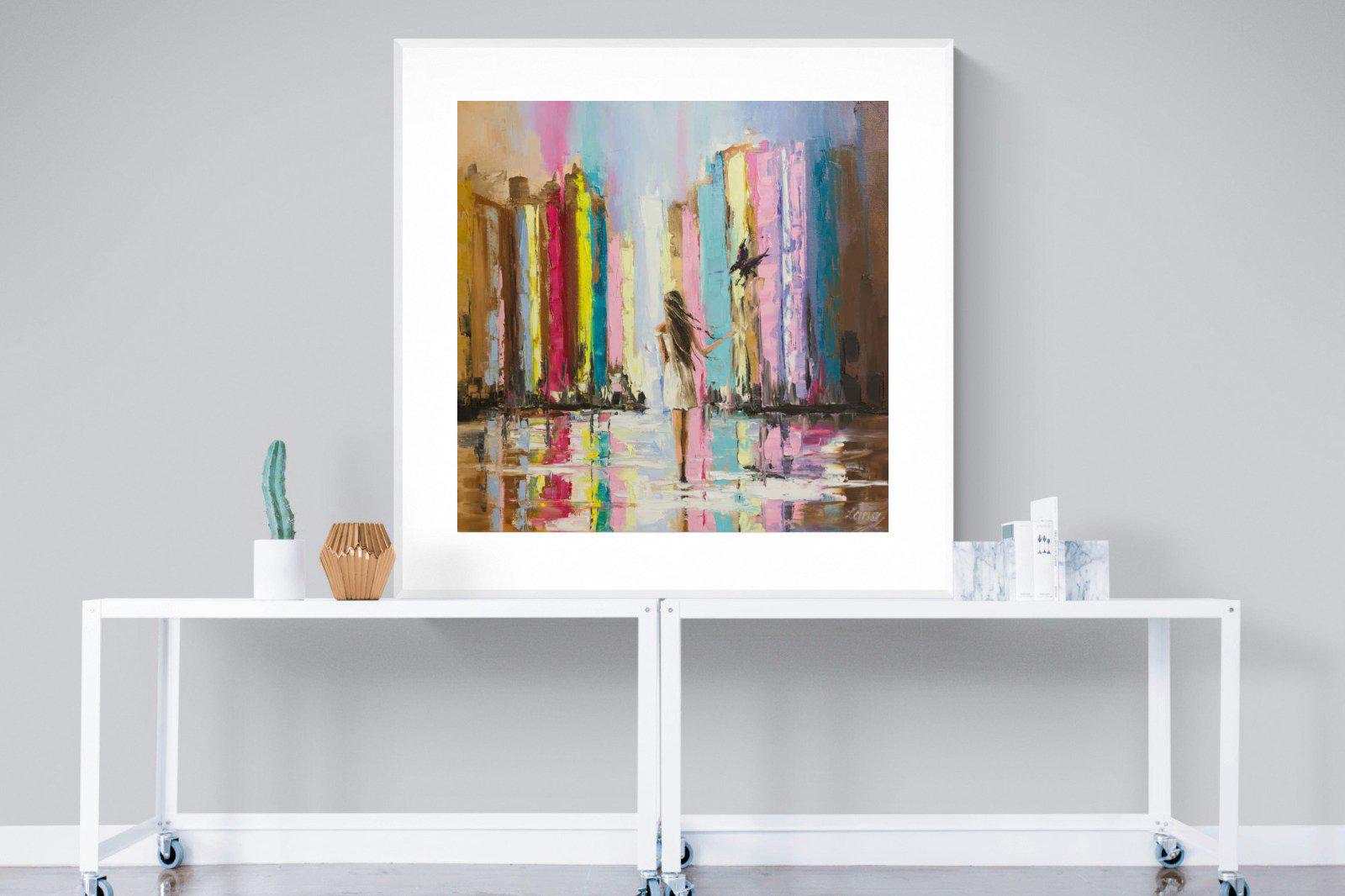 Rainbow Bridge-Wall_Art-120 x 120cm-Framed Print-White-Pixalot