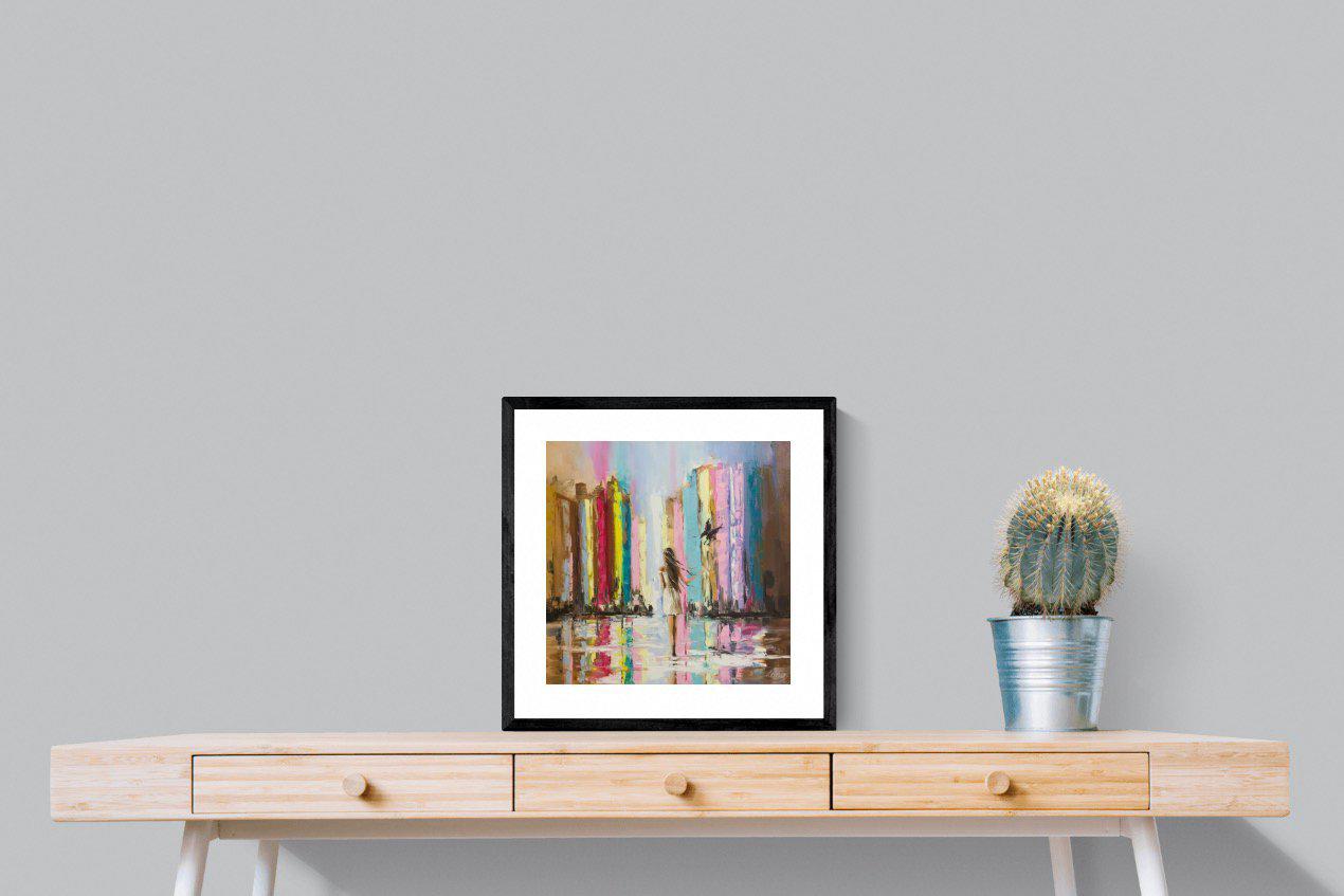 Rainbow Bridge-Wall_Art-50 x 50cm-Framed Print-Black-Pixalot