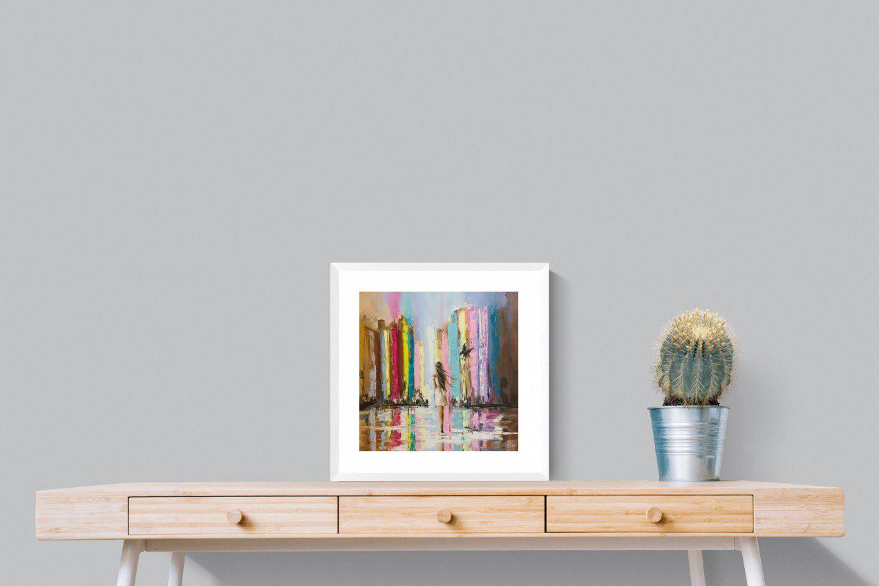 Rainbow Bridge-Wall_Art-50 x 50cm-Framed Print-White-Pixalot