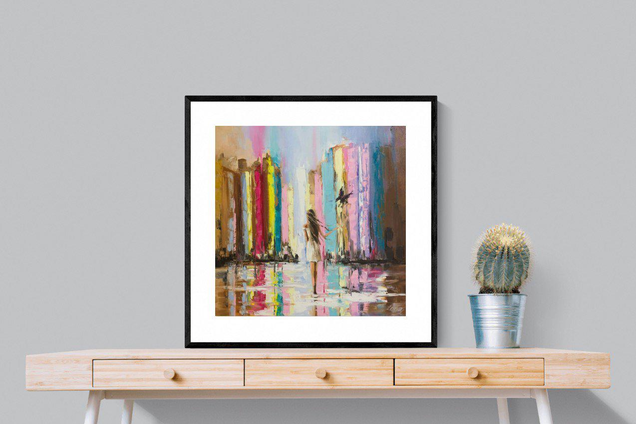 Rainbow Bridge-Wall_Art-80 x 80cm-Framed Print-Black-Pixalot