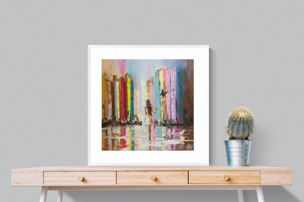 Rainbow Bridge-Wall_Art-80 x 80cm-Framed Print-White-Pixalot