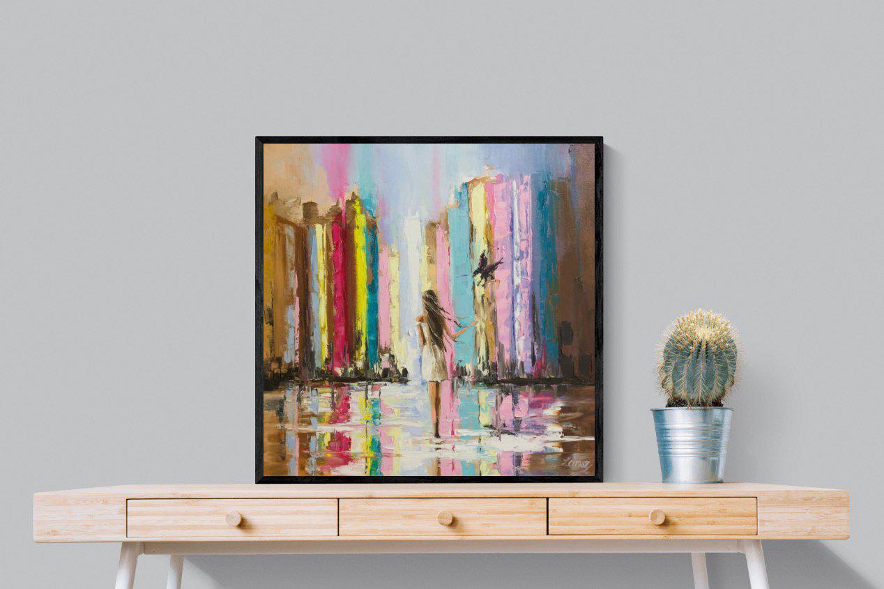 Rainbow Bridge-Wall_Art-80 x 80cm-Mounted Canvas-Black-Pixalot