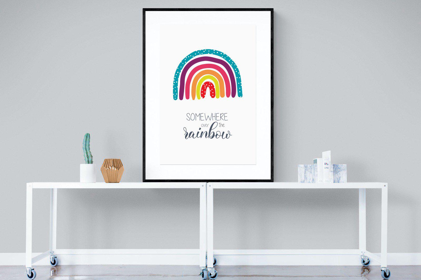 Rainbow-Wall_Art-90 x 120cm-Framed Print-Black-Pixalot