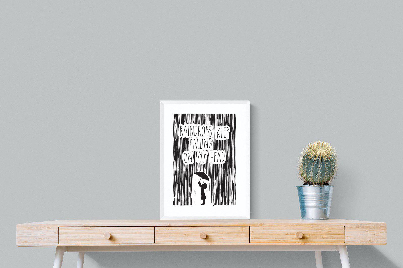 Raindrops-Wall_Art-45 x 60cm-Framed Print-White-Pixalot