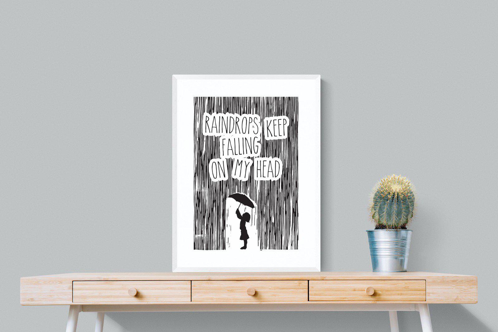 Raindrops-Wall_Art-60 x 80cm-Framed Print-White-Pixalot