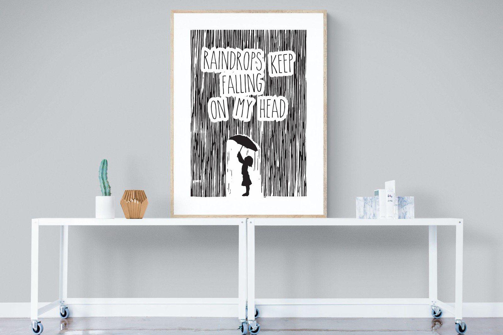 Raindrops-Wall_Art-90 x 120cm-Framed Print-Wood-Pixalot