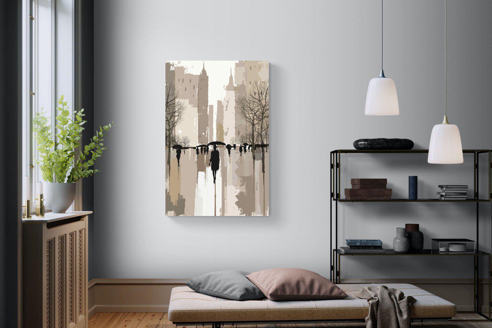 Rainy Manhattan-Wall_Art-100 x 150cm-Mounted Canvas-No Frame-Pixalot
