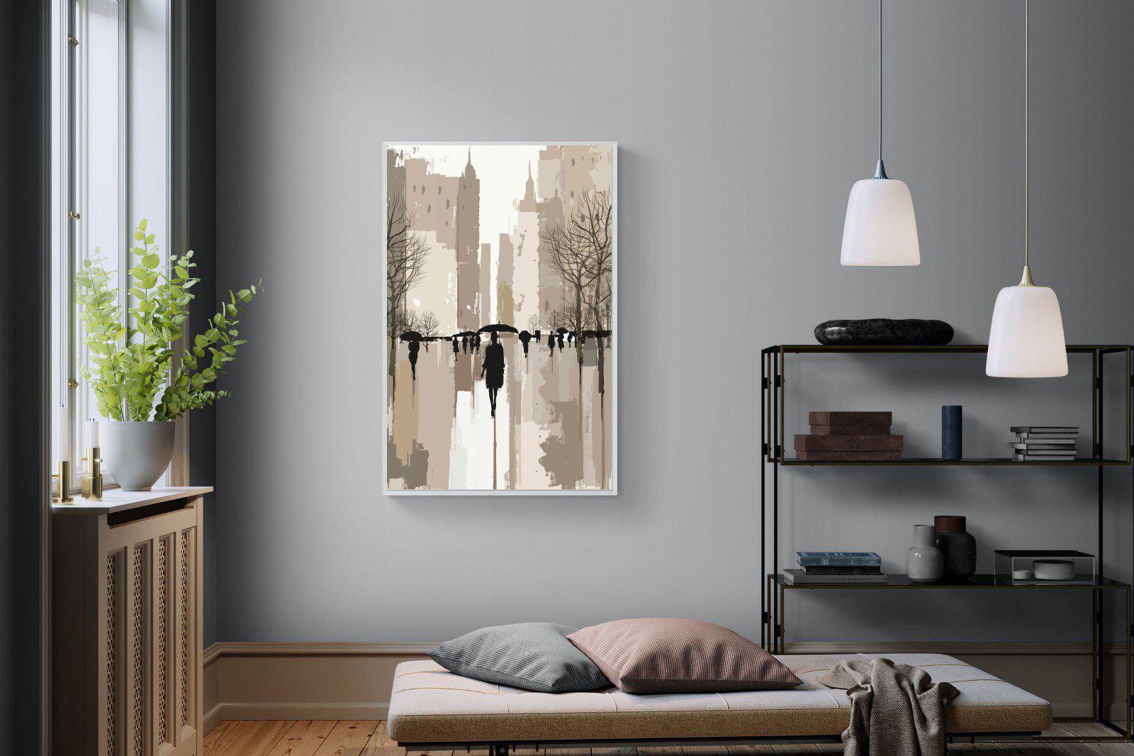 Rainy Manhattan-Wall_Art-100 x 150cm-Mounted Canvas-White-Pixalot