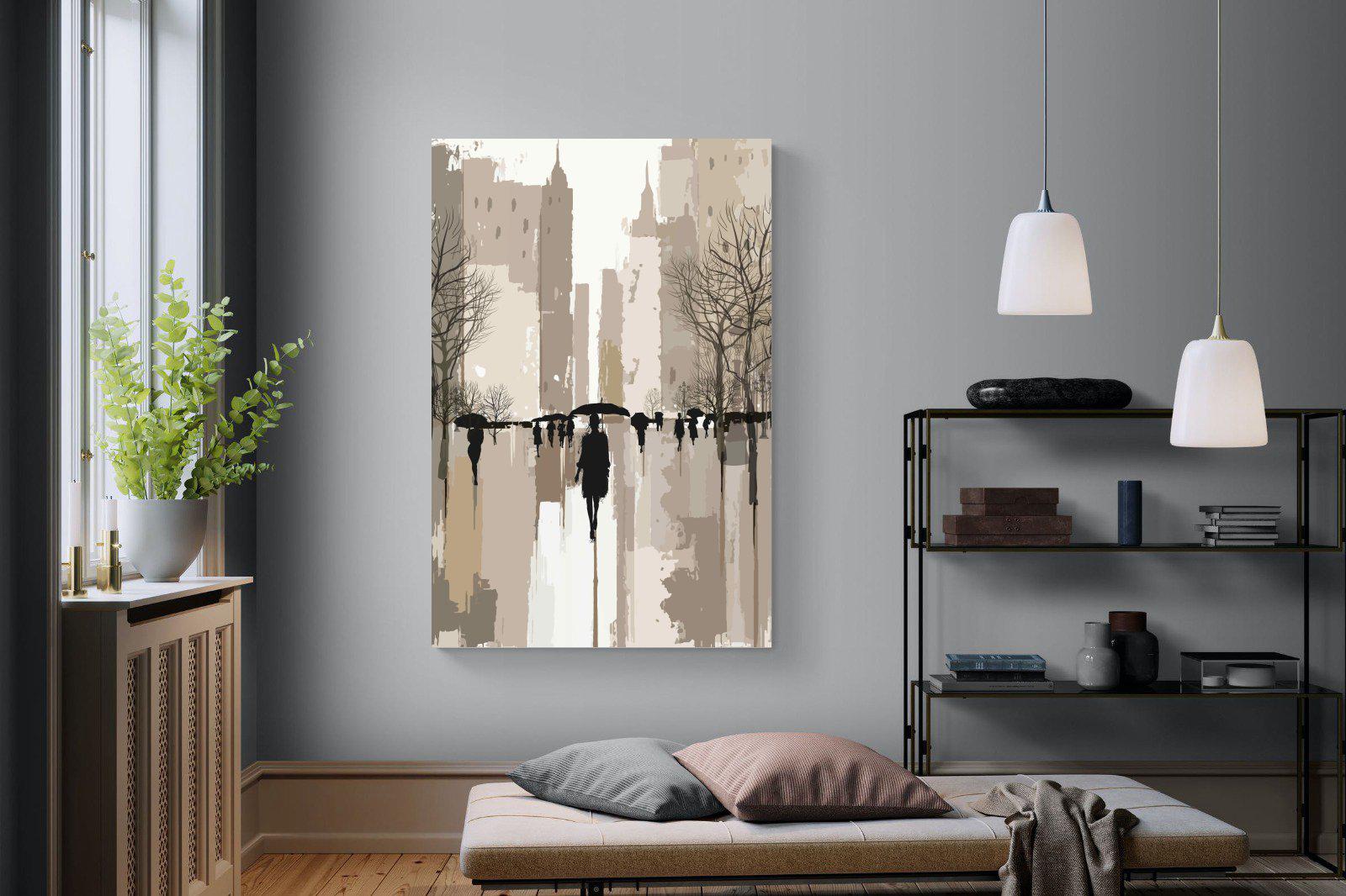 Rainy Manhattan-Wall_Art-120 x 180cm-Mounted Canvas-No Frame-Pixalot