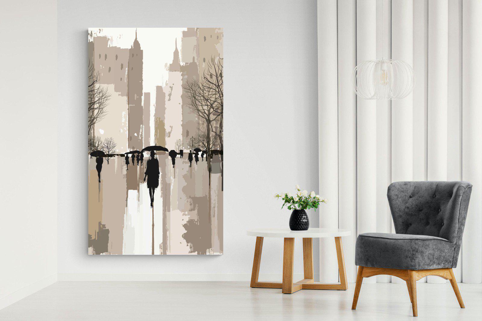 Rainy Manhattan-Wall_Art-130 x 220cm-Mounted Canvas-No Frame-Pixalot