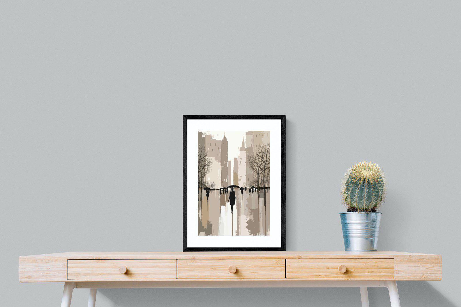 Rainy Manhattan-Wall_Art-45 x 60cm-Framed Print-Black-Pixalot