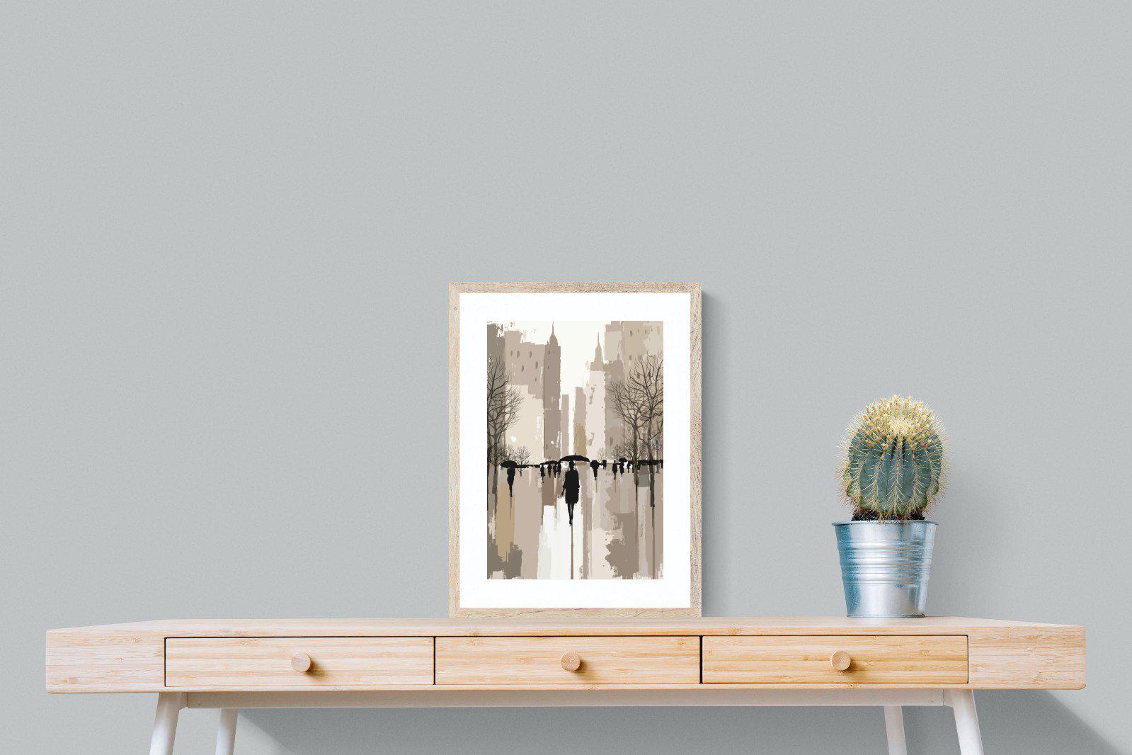 Rainy Manhattan-Wall_Art-45 x 60cm-Framed Print-Wood-Pixalot