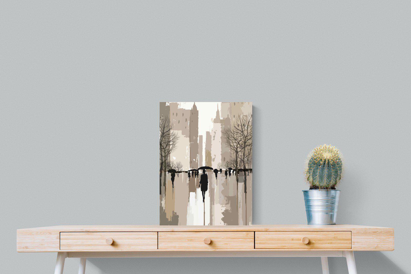 Rainy Manhattan-Wall_Art-45 x 60cm-Mounted Canvas-No Frame-Pixalot