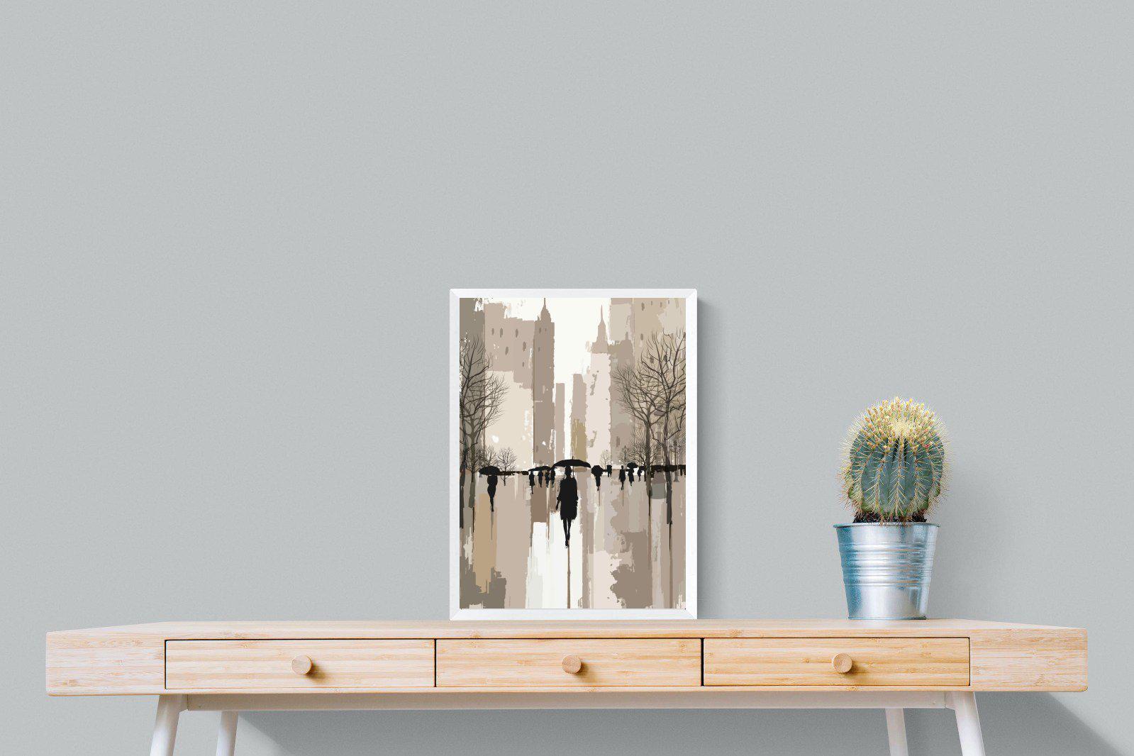 Rainy Manhattan-Wall_Art-45 x 60cm-Mounted Canvas-White-Pixalot