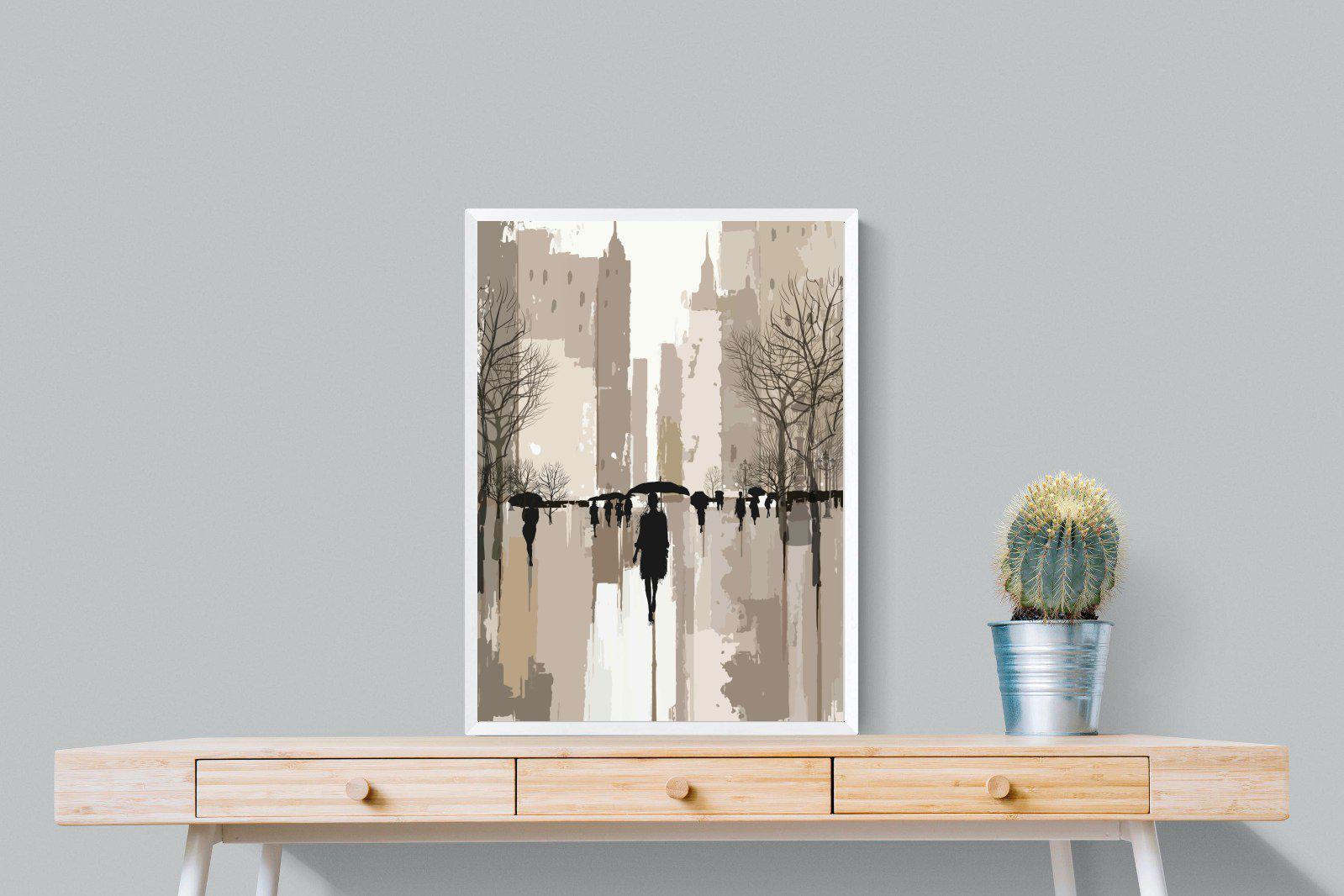 Rainy Manhattan-Wall_Art-60 x 80cm-Mounted Canvas-White-Pixalot