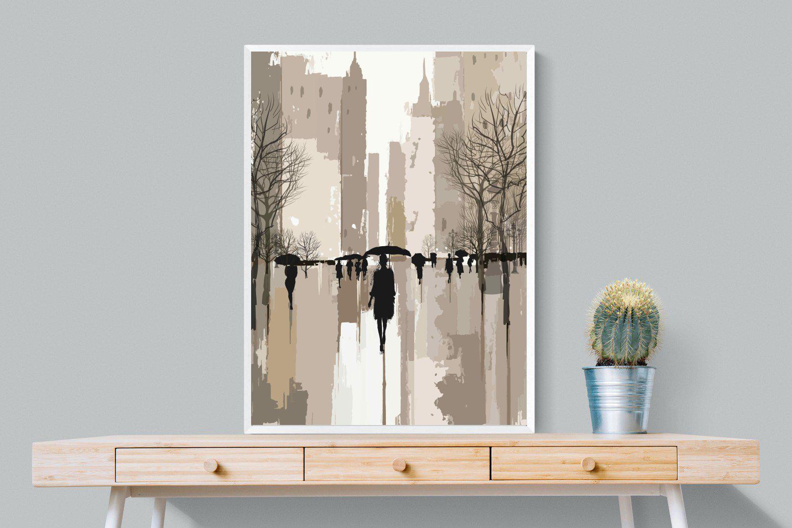 Rainy Manhattan-Wall_Art-75 x 100cm-Mounted Canvas-White-Pixalot