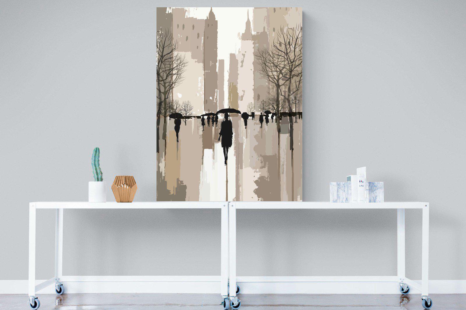 Rainy Manhattan-Wall_Art-90 x 120cm-Mounted Canvas-No Frame-Pixalot