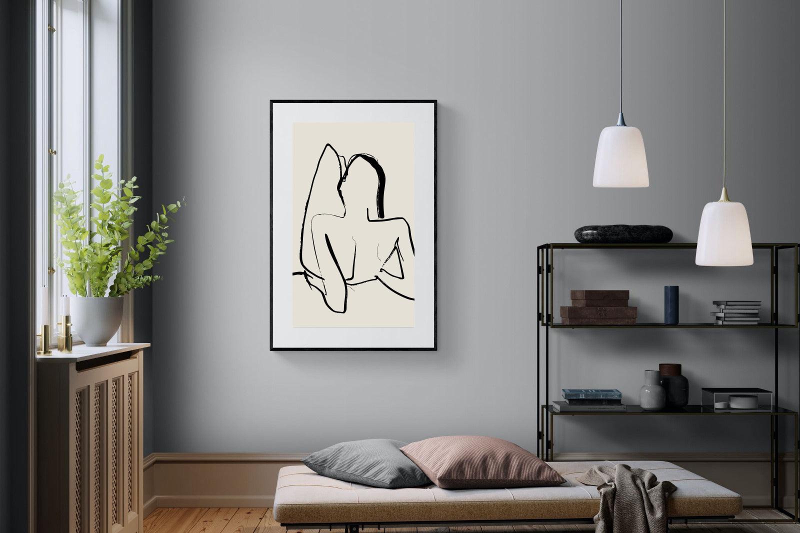 Reclined-Wall_Art-100 x 150cm-Framed Print-Black-Pixalot